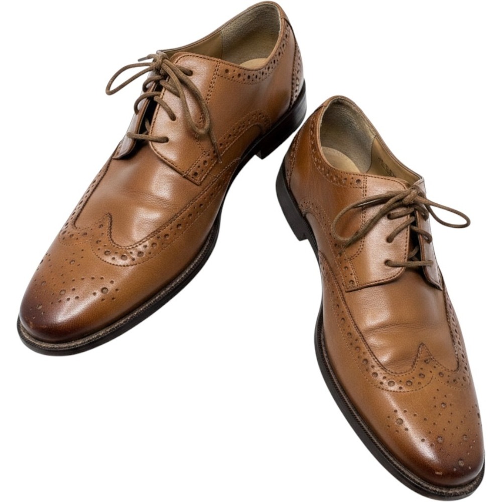 Florsheim Mens 10.5 D Brown Leather Wingtip Oxfords Dress Shoes Brogue Lace Up